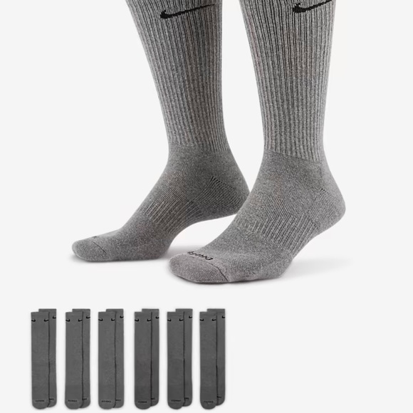 NIKE 
Training Crew Socks (6 Pairs)
Nike Everyday Cushioned - Picture 5 of 7